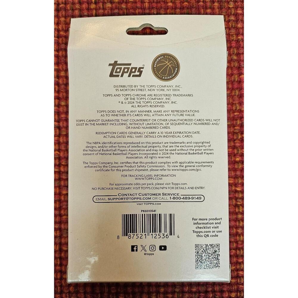 One 2023-24 Topps Chrome Basketball Hanger Box New Sealed 4 Packs NBA Wembanyama - Picture 6 of 8